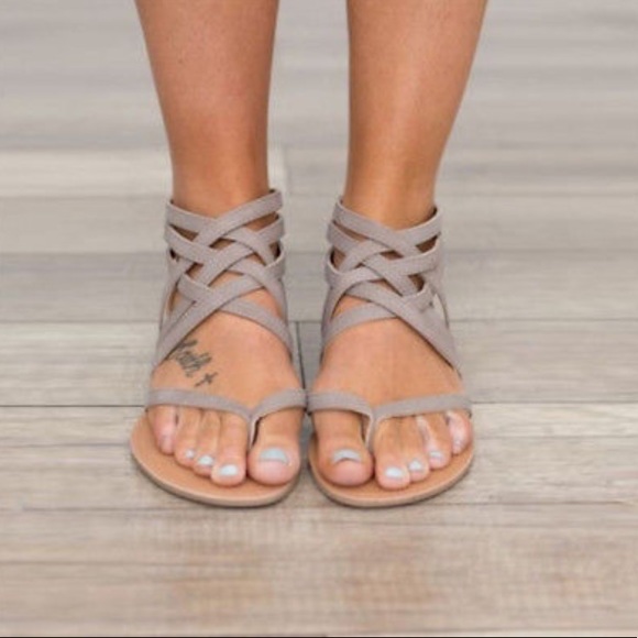 Shoes - Suede Ankle Sandals